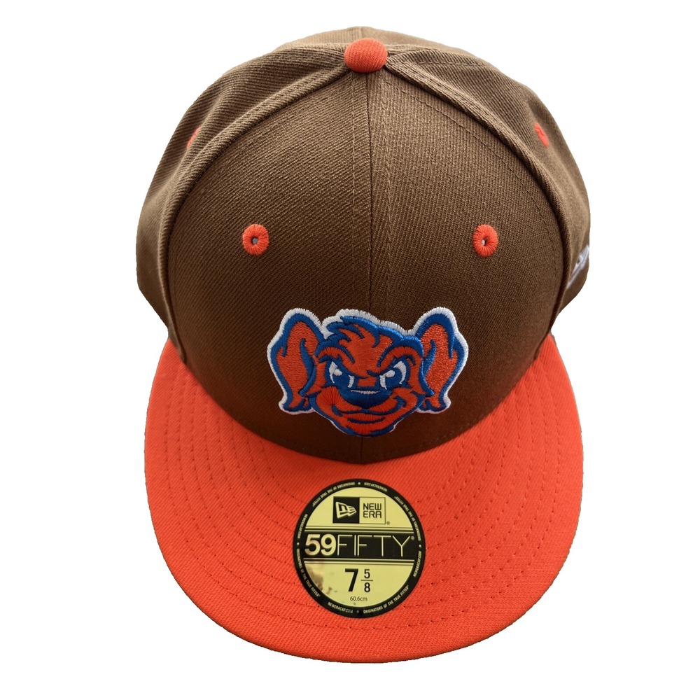 Charleston Riverdogs Hat Men 7 5/8 MiLB 59Fifty New Era Fitted‎ Cap Orange NWT